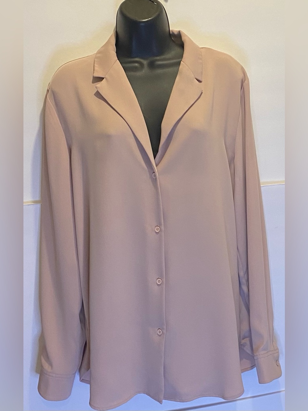Babaton Dusty Blush Button-Down Relaxed Blouse 🌸✨